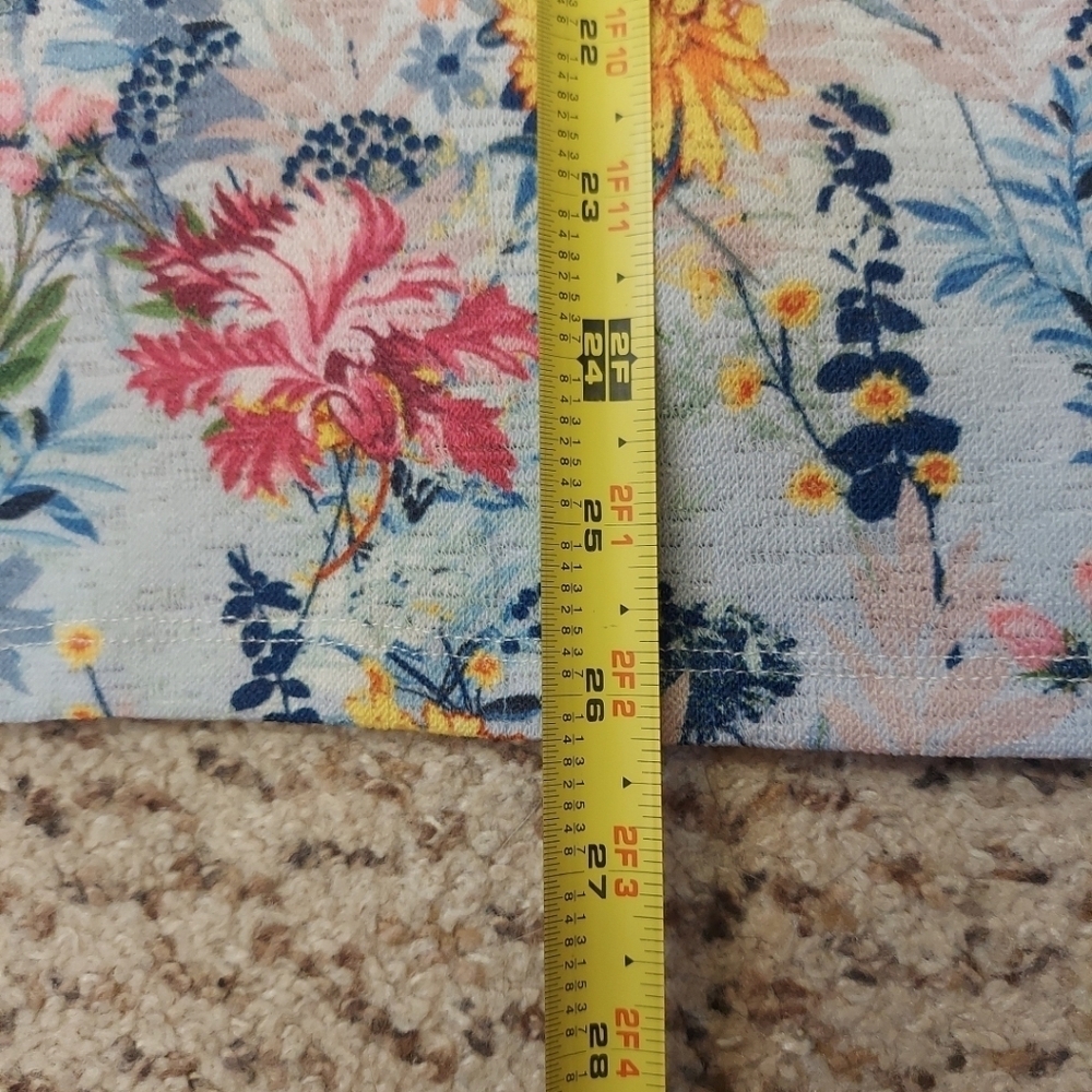 One World Live and Let Live Floral Shirt w Scarf XXL Blouse NWOT - Picture 5 of 11